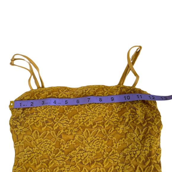 ❤️‍🔥3/$22❤️‍🔥 Mustard yellow cheeky floral lace cami bodysuit - Picture 13 of 13